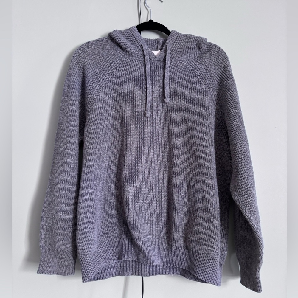 Unisex H&M L.O.G.G. Gray Long Sleeve Cotton Sweater with Hood Size L